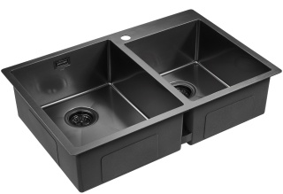 Мойка кухонная Paulmark Bernam PM517851-GM воронёная сталь